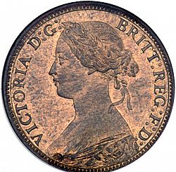 Large Obverse for Farthing 1863 coin