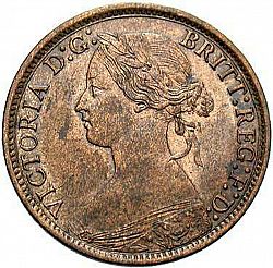 Large Obverse for Farthing 1866 coin