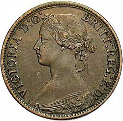 Large Obverse for Farthing 1869 coin