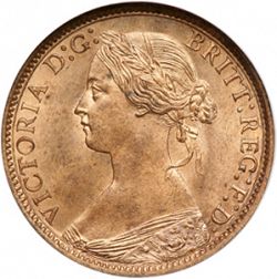 Large Obverse for Farthing 1873 coin