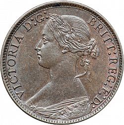 Large Obverse for Farthing 1875 coin