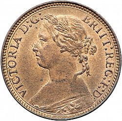 Large Obverse for Farthing 1875 coin