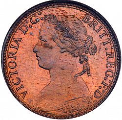 Large Obverse for Farthing 1876 coin