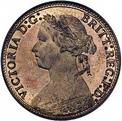 Large Obverse for Farthing 1878 coin