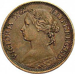 Large Obverse for Farthing 1879 coin