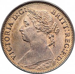 Large Obverse for Farthing 1881 coin