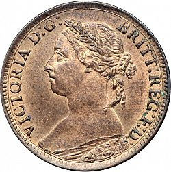 Large Obverse for Farthing 1884 coin