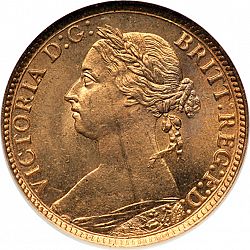 Large Obverse for Farthing 1886 coin