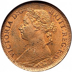 Large Obverse for Farthing 1890 coin