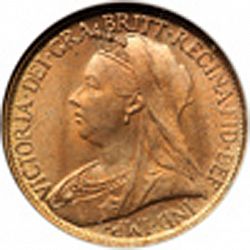 Large Obverse for Farthing 1895 coin