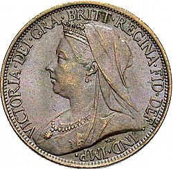 Large Obverse for Farthing 1901 coin