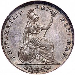 Large Reverse for Farthing 1839 coin