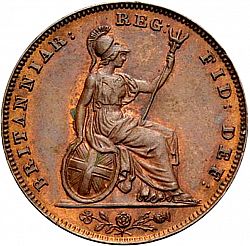 Large Reverse for Farthing 1842 coin