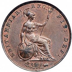Large Reverse for Farthing 1844 coin