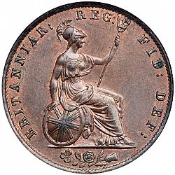 Large Reverse for Farthing 1844 coin