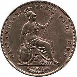 Large Reverse for Farthing 1848 coin