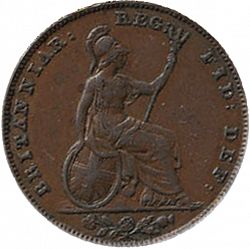 Large Reverse for Farthing 1850 coin
