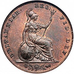 Large Reverse for Farthing 1851 coin