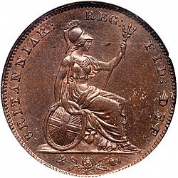 Large Reverse for Farthing 1853 coin