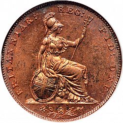 Large Reverse for Farthing 1858 coin