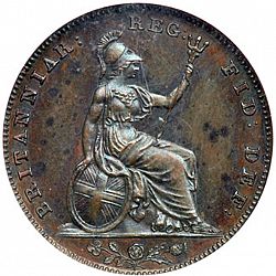 Large Reverse for Farthing 1860 coin