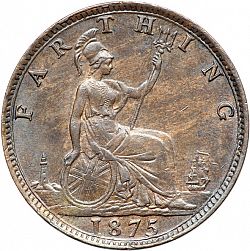 Large Reverse for Farthing 1875 coin