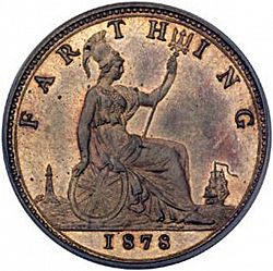 Large Reverse for Farthing 1878 coin