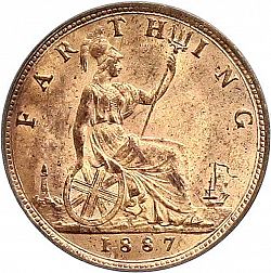 Large Reverse for Farthing 1887 coin