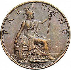 Large Reverse for Farthing 1901 coin