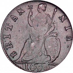 Large Reverse for Farthing 1696 coin
