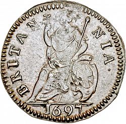 Large Reverse for Farthing 1697 coin