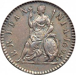 Large Reverse for Farthing 1698 coin