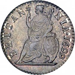 Large Reverse for Farthing 1699 coin