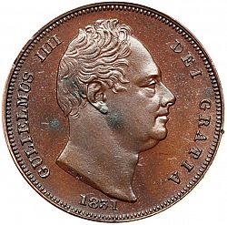 Large Obverse for Farthing 1831 coin