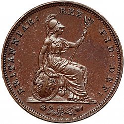 Large Reverse for Farthing 1831 coin