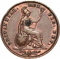 Large Reverse for Farthing 1837 coin