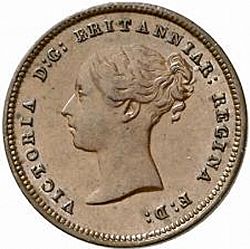 Large Obverse for Half Farthing 1843 coin