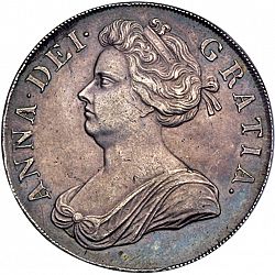 Large Obverse for Crown 1707 coin