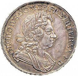 Large Obverse for Crown 1718 coin
