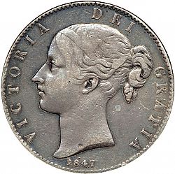 Large Obverse for Crown 1847 coin