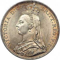 Large Obverse for Crown 1889 coin