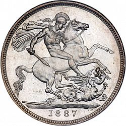 Large Reverse for Crown 1887 coin