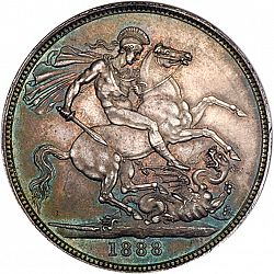 Large Reverse for Crown 1888 coin