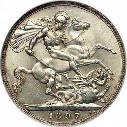 Large Reverse for Crown 1897 coin