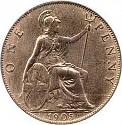 Large Reverse for Penny 1905 coin