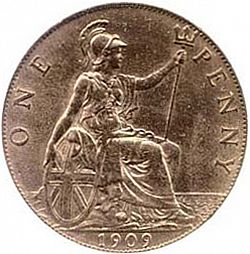 Large Reverse for Penny 1909 coin