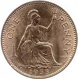 Large Reverse for Penny 1953 coin