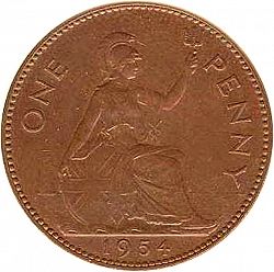 Large Reverse for Penny 1954 coin