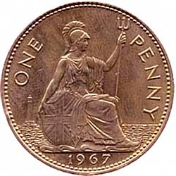 Large Reverse for Penny 1967 coin