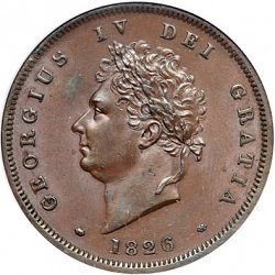 Large Obverse for Penny 1826 coin